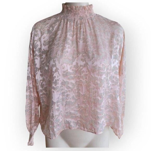 Ladaire Viscose Blend Blouse in Blush & Silver size S - Picture 11 of 11